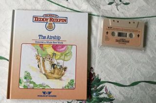 Vintage 1985 Worlds Of Wonder Teddy Ruxpin Hc Book & Cassette Tape " The Airship "