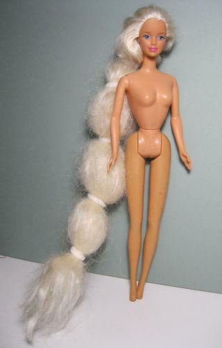 1997 Vintage Barbie Rapunzel Nude Doll Extreme/ultra Ponytail Floor Length Hair