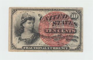 Fr.  1259 Fractional Currency / Fourth Issue 1863 10c Ten Cents Usa