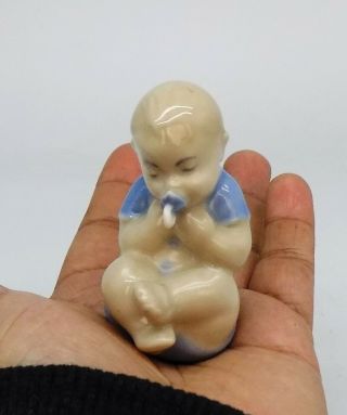 Vintage Miniature Baby Doll With Pacifier Porcelain