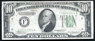 1934 - A $10 Ten Dollars Frn Federal Reserve Note Atlanta,  Ga Extremely Fine