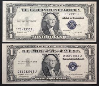 1935 - G $1 Silver Certificates Set Without & With Motto Fr.  1616/1617 Choice - Unc