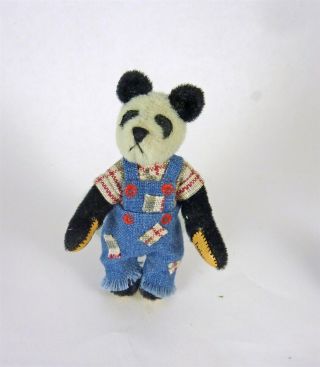 Estate Dollhouse Miniature Signed Little Gems Panda Bear Ting,  52