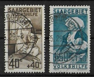 Saargebiet Germany 1927 Set Of 2 Michel 123 & 125 Cv €135