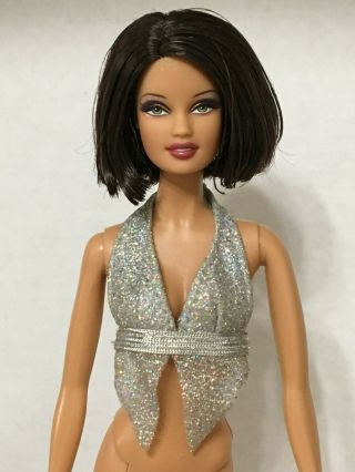 Barbie Doll My Scene Kennedy Bling Sparkle Metallic Silver Halter Top