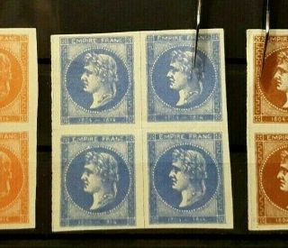 Early France / French Trial Color Plate Proofs / Essays - Blocks - Napoleon