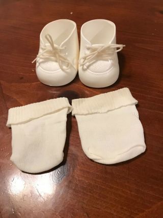 Cabbage Patch Kids Doll Shoes White Lace Ups With Socks Ok Hong Kong