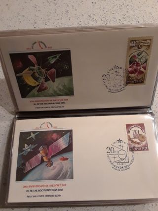 Ussr Fdc 1977 Fleetwood 7 First Day Covers 20th Anniversary Of The Space Age