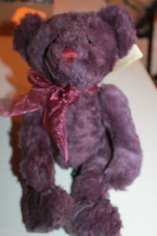 Russ Bearberry Purple Bear Bears Of The Past Line 13 " Plush Htf