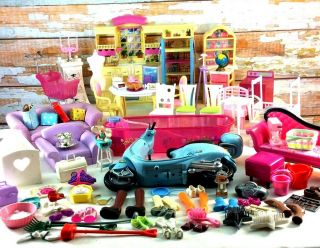 Barbie Dollhouse Furniture Kitchen Sink Cupboard Couch Tub Scooter Table Shoes