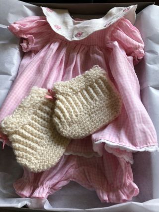 American Girl Bitty Baby Doll Clothes - Pink Dress And Bloomers With Booties