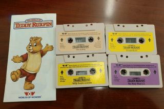 4 Worlds Of Wonder Teddy Ruxpin Cassette Tapes Airship,  Grunge,  Lullabies,  Wooly