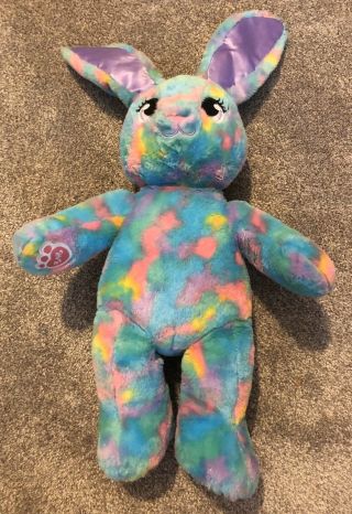 Build - A - Bear Plush Doll 16 " Bunny Rabbit Tie Dye Rainbow Easter