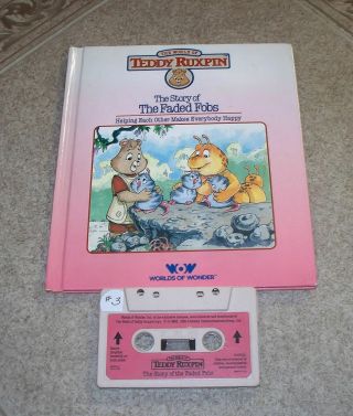 ☆1985☆teddy Ruxpin Bear Book & Tape Set☆the Story Of The Faded Fobs☆