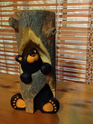 Bear Foots Bear Candle Holder 7  Sparky " By Jeff Fleming Mountain Cabin Decor