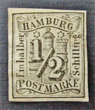 Nystamps German States Hamburg Stamp 1 Og H $130