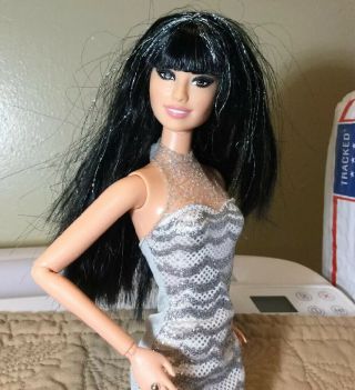 Fashionista Barbie Doll Raquelle Silver Streaks,  Raven Hair Articulated Htf