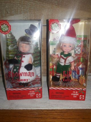Mattel Kelly Club Christmas 2 - Pack Elf Kelly Snowman Tommy Christmas Ornament