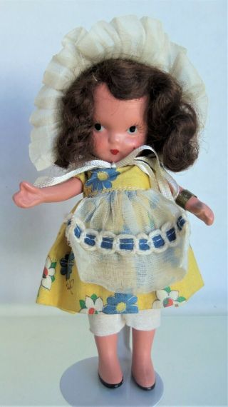 Bisque 5 " Nancy Ann Story Book,  Little Miss Muffet 118 Jointed Legs,  Pudgy,  Box