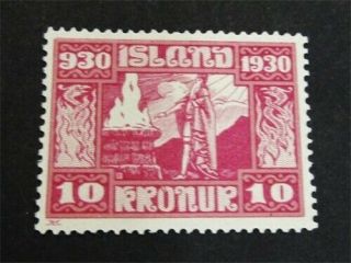 Nystamps Iceland Stamp 166 Og H $60