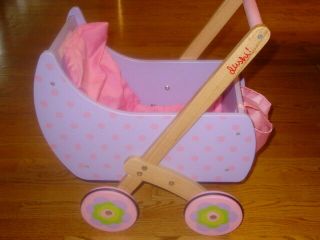 Dushi Wooden Baby Doll Stroller Purple Pink Carriage Push 