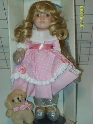 Franklin Heirloom Dolls Goldilocks Fine Porcelain Collector Doll 12 " With