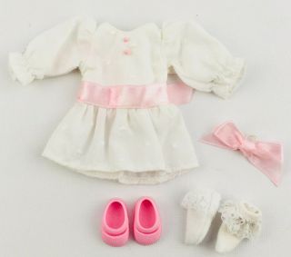 Eden Madeline 8 " Doll Tea Party Outfit White Dress Pink Bow Shoes Socks Flaw