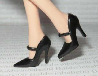 Shoes Model Life Barbie Doll Black Silkstone Model Muse Mary Janes Point Pumps