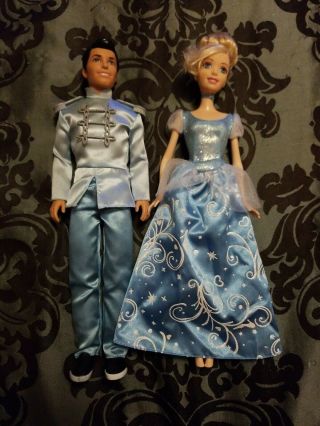 Mattel Disney Princess Cinderella And Prince Charming Dolls Dressed