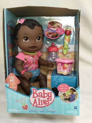 2011 Hasbro Baby Alive Baby All Gone African American Doll Nib