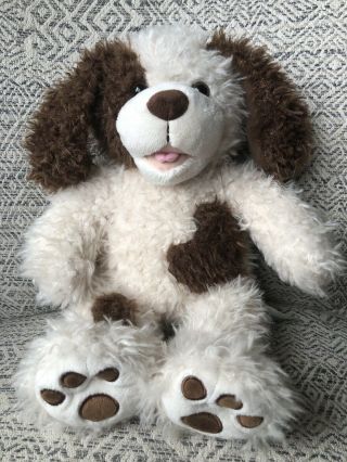 Babw Build A Bear Shaggy Plush Brown Puppy Dog Paw Prints 16 " Stuffed
