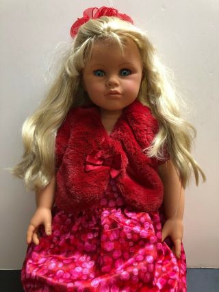 27” Large Vinyl Doll Zanini Zambelli Italian Doll Redressed Adorable Blonde 91’