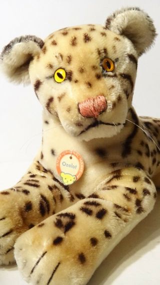 Steiff Cheetah Ozelot Mohair Plush 14 " Long 8 " Tall