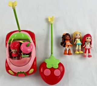 Strawberry Shortcake Berry Cruiser Rc Car Remote Control Vehicle Toy And 5 Dolls