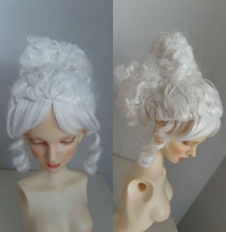 White Mohair Wig For Bjd Doll Sd 1/3 Size Dollheart 8 - 9