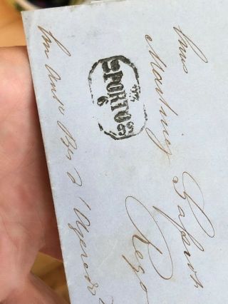 Rare 1856 PORTUGAL POSTAL COVER Porto To Regoa Folded Letter 2