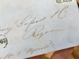Rare 1856 PORTUGAL POSTAL COVER Porto To Regoa Folded Letter 3