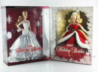 Holiday Barbie Set Of 2 - 2007 And 2008