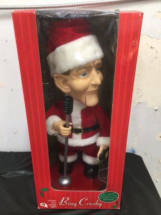 Collectible 2002 Bing Crosby Moving Singing Santa Box