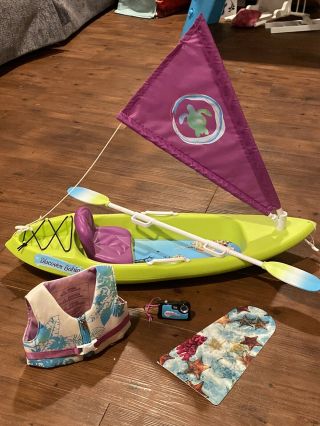 American Girl Doll Lea Clark’s Ocean Kayak Set Complete