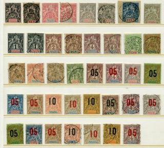 Dahomey French Colonies Early Sage M&u Lot 39 Stamps