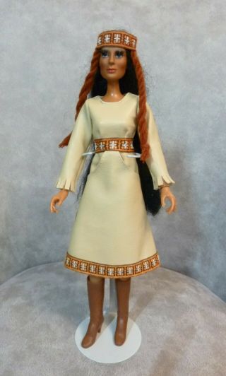 1975 Mego Cher Doll Indian Outfit Complete Clothes Headband Boots 12.  5 " Doll