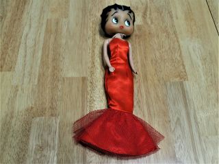 Betty Boop Collectible Fashion Pose 12 " Doll In A Long Red Evening Gown