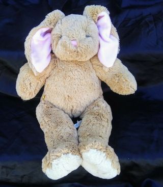 Build A Bear Brown Bunny Rabbit Plush 15 " Stuffed Pink Easter Soft