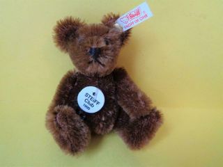 1999 Steiff Club Miniature Teddy Bear Brown With Tags Id Button German Miniature