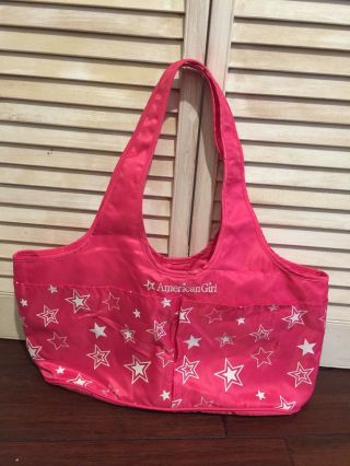 American Girl Two Doll Tote Pink Stars Doll Carrier Travel Bag