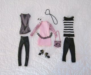 Doll Clothes For Tonner 10 " Tiny Kitty 3 Mod Outfits With Accessories & Shoes