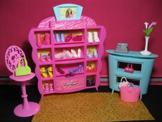 Barbie Doll Shoe Store Mall Shop Boutique W Access Cash Register Chair Playset