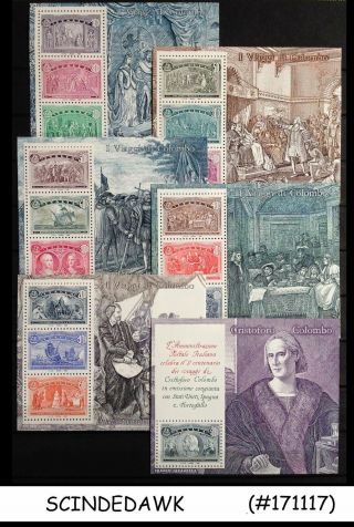Italy - 1992 Voyages Of Columbus Scott 1883 - 1888 Set Of 6 Miniature Sheets Mnh