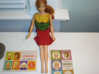 1966 Red Hair Barbie Doll Twist N Turn Real Lashes Bendy Knees 2 Booklets
